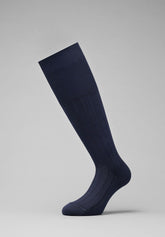 Calza Lunga in Caldo Cotone a coste Soft Plus - Blu - C008 blu | Perofil