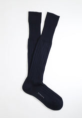 Calza Lunga in Caldo Cotone a coste Soft Plus - Blu - C008 blu | Perofil