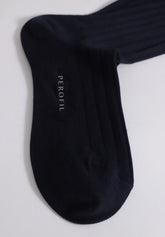 Calza Lunga in Caldo Cotone a coste Soft Plus - Blu - C008 blu | Perofil