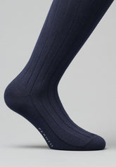 Calza Lunga in Caldo Cotone a coste Soft Plus - Blu - C008 blu | Perofil