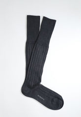 Calza Lunga in Caldo Cotone a coste Soft Plus - Grigio Scuro Melange - C336 grigio mel scuro | Perofil