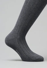 Soft Plus Ribbed Warm Cotton Long Socks - Dark Grey Mélange - C336 grigio mel scuro | Perofil