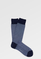 Oxford Stretch Cotton Short Socks - Blue and Light Blue - C347 blu/azzurro | Perofil