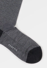 Oxford Stretch Cotton Short Socks - Anthracite and Grey - C193 atracite/grigio | Perofil