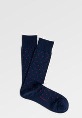 Stretch Cotton Short Socks Polka-Dots - Blue - C008 blu | Perofil