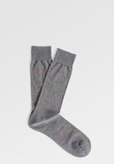 Stretch Cotton Short Socks Polka-Dots - Dark Grey Mélange - C336 grigio mel scuro | Perofil