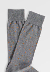 Stretch Cotton Short Socks Polka-Dots - Dark Grey Mélange - C336 grigio mel scuro | Perofil