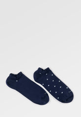 Calza Sneakers in Cotone Elasticizzato Geometrica Bipack - Fantasia Blu - C052 fantasia blu | Perofil