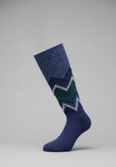 Chevron Wool and Cashmere Short Socks - Chevron Print - C207 fantasia chevron | Perofil