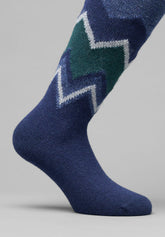 Chevron Wool and Cashmere Short Socks - Chevron Print - C207 fantasia chevron | Perofil