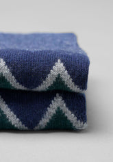 Chevron Wool and Cashmere Short Socks - Chevron Print - C207 fantasia chevron | Perofil