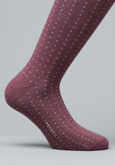 Calza Lunga in Cotone e Cashmere Fantasia Puntaspillo - Bordeaux e Safari Melange - C205 bordeaux mel./safari mel | Perofil