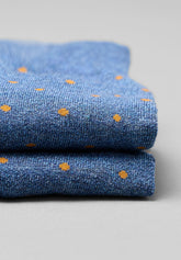 Calza Lunga in Cotone Invernale Pois Color - Blue Melange e Safari - C204 blu mel./safari | Perofil