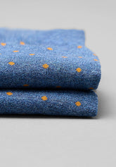 Calza Corta in Cotone Invernale Pois Color - Blue Melange e Safari - C204 blu mel./safari | Perofil
