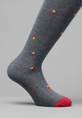 Lucky Charm Winter Cotton Long Socks Bi-Pack - Grey - C226 fantasia peperoncino | Perofil