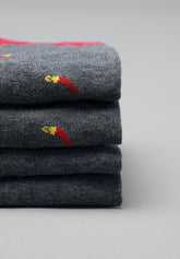 Lucky Charm Winter Cotton Long Socks Bi-Pack - Grey - C226 fantasia peperoncino | Perofil