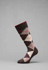 Winter Cotton Diamond Short Socks Bi-Pack - Coffee - C218 fantasia caffe' melange | Perofil