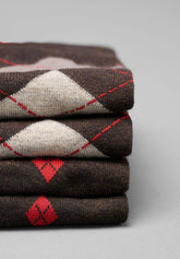 Winter Cotton Diamond Short Socks Bi-Pack - Coffee - C218 fantasia caffe' melange | Perofil