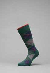 Winter Cotton Diamond Short Socks Bi-Pack - Verde Mélange - C229 fantasia verde melange | Perofil