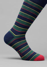Winter Cotton Striped Short Socks Bi-Pack - Blue Stripe Print - C675 riga blu | Perofil