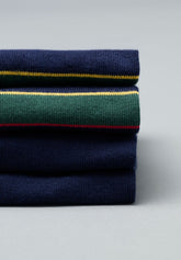Winter Cotton Striped Short Socks Bi-Pack - Blue Stripe Print - C675 riga blu | Perofil