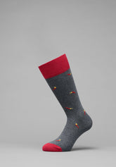 Lucky Charm Winter Cotton Short Socks Bi-Pack - Grey - C226 fantasia peperoncino | Perofil