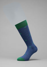 Lucky Charm Winter Cotton Short Socks Bi-Pack - Blue Royal - C227 fantasia quadrifoglio | Perofil