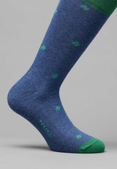 Lucky Charm Winter Cotton Short Socks Bi-Pack - Blue Royal - C227 fantasia quadrifoglio | Perofil