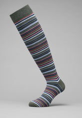 Calza Lunga in Cotone e Cashmere Millerighe - Riga Verde - C342 riga verde | Perofil