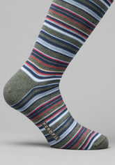 Calza Lunga in Cotone e Cashmere Millerighe - Riga Verde - C342 riga verde | Perofil