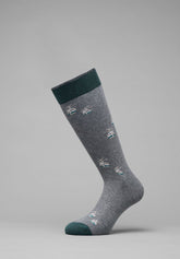 Winter Cotton Cable Car Short Socks - Anthracite Mélange Print - C139 fantasia antracite melange | Perofil