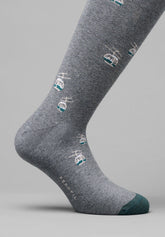 Winter Cotton Cable Car Short Socks - Anthracite Mélange Print - C139 fantasia antracite melange | Perofil