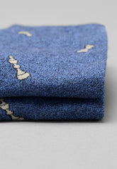 Winter Cotton Check Pattern Long Socks - Blue Mélange Print - C144 fantasia blu melange | Perofil