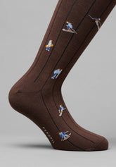 Winter Cotton Ski Pattern Long Socks - Coffee - C037 fantasie caffe' | Perofil