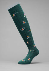 Winter Cotton Ski Pattern Long Socks - Green - C147 fantasia verde | Perofil