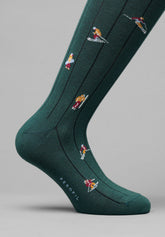 Winter Cotton Ski Pattern Long Socks - Green - C147 fantasia verde | Perofil