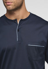 Pigiama Lungo in Filo di Scozia Vienna - Blu - 0023 blu | Perofil