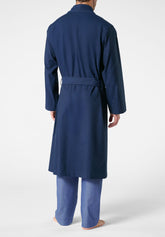 Embroidered Cotton Poplin Dressing Gown Cotton Twill - Blue Polka Dot Print - 2014 fantasia blu | Perofil