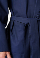 Embroidered Cotton Poplin Dressing Gown Cotton Twill - Blue Polka Dot Print - 2014 fantasia blu | Perofil