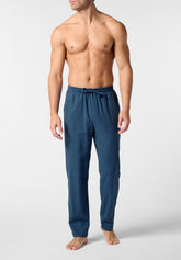 Long Trousers in Warm Flannel - Denim - 2080 denim | Perofil