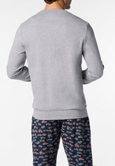 Pigiama Lungo Girocollo In Cotone Invernale con Stampa Cars - Grigio Melange - 0041 grigio melange | Perofil