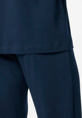 Long Winter Pyjamas in Warm Cotton Basic Line - Blue - 0023 blu | Perofil