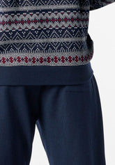 Long Winter Pyjamas in Soft Cotton with Norwegian Print - Multicolour Print - 2094 fantasia multicolor | Perofil