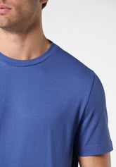 Pigiama Corto Girocollo in Cotone - Denim e Fantasia Righe - 2087 denim/st.riga | Perofil