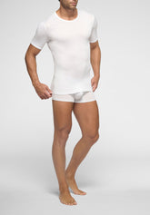 Maglietta Girocollo in Filo di Scozia Costina - Bianco - 0020 bianco | Perofil