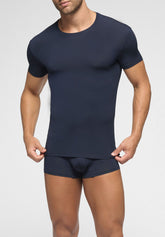 Maglietta Girocollo in Modal elasticizzato X-Touch - Blu - 0023 blu | Perofil
