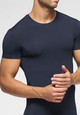 Round Neck T-shirt Stretch Modal X-Touch - Blue - 0023 blu | Perofil