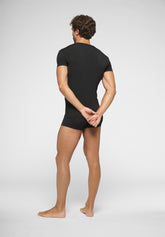 V Neck T-shirt Stretch Modal X-Touch - Black - 0031 nero | Perofil
