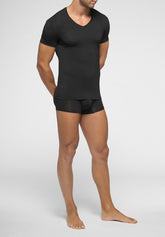 V Neck T-shirt Stretch Modal X-Touch - Black - 0031 nero | Perofil