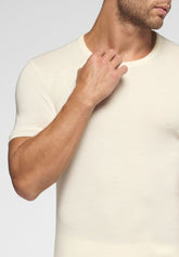 Maglietta Girocollo in Lana e Seta Cammello - Bianco - 0020 bianco | Perofil